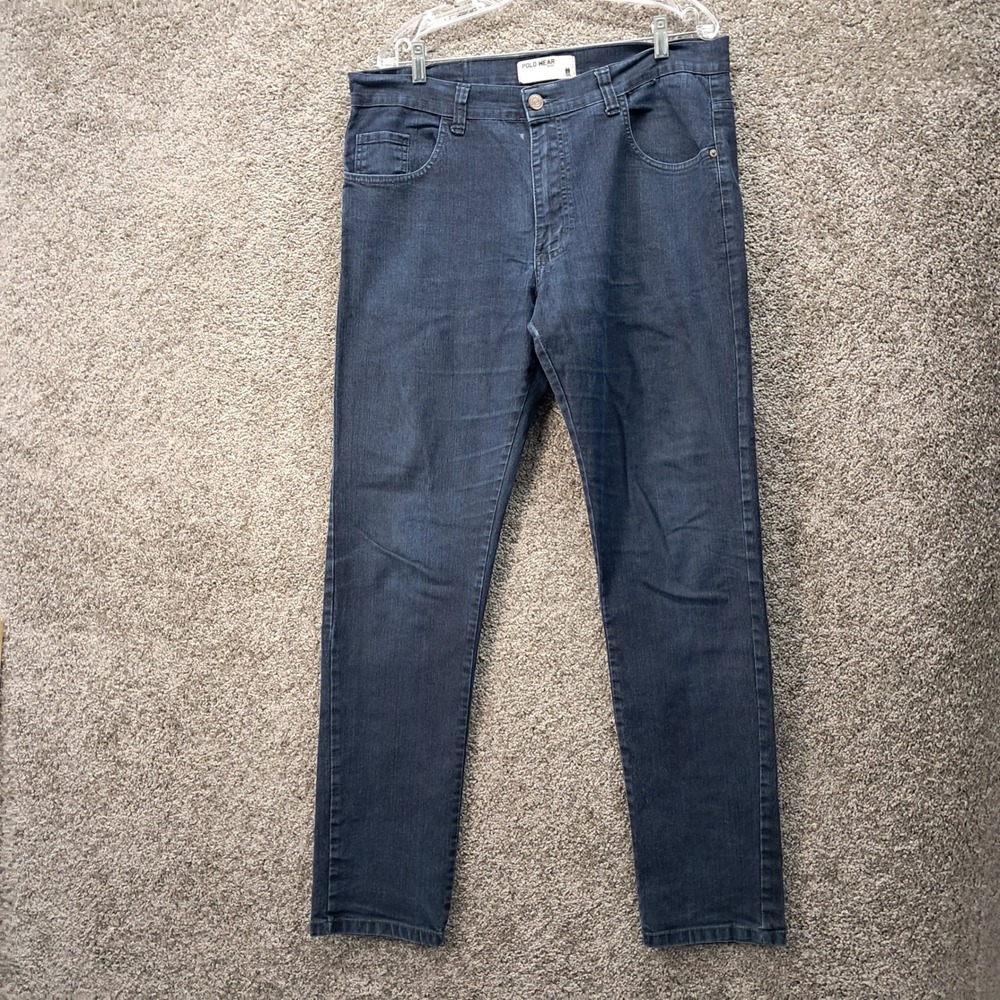 Polo Wear Basic Mens Dark Wash Stretch Denim‎ Jeans Size 46 Indigo Slim Straight